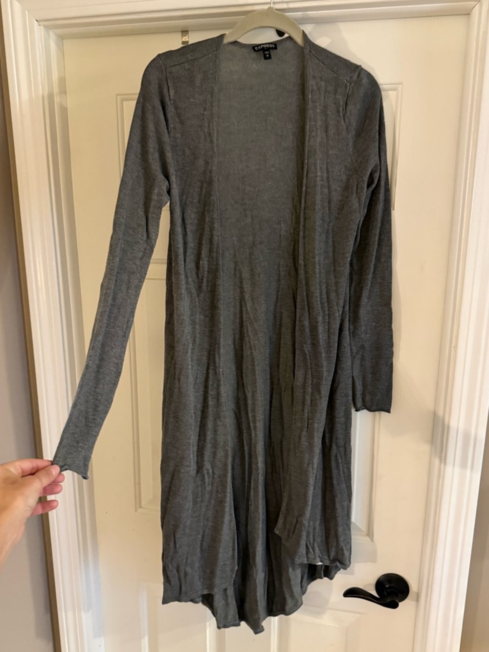 Express Gray Knit Open Cardigan - Picture 3 of 3